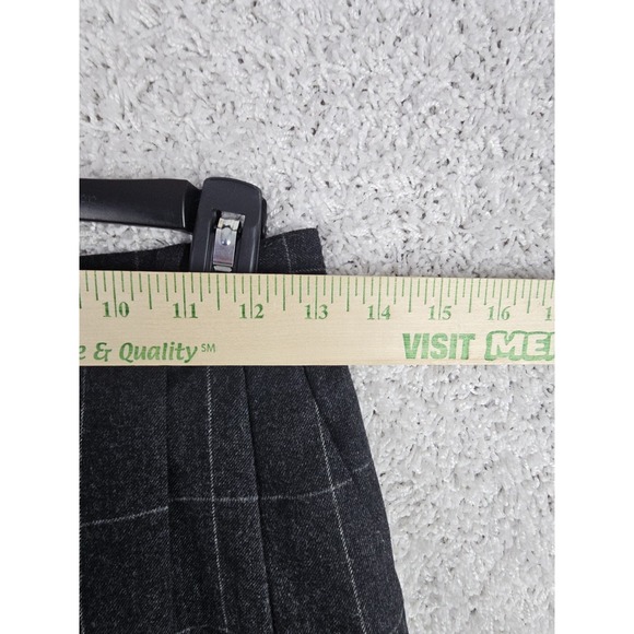 Vintage Liz Claiborne Windowpane Plaid Wool Pants Petites Size 10 Made USA Black - Picture 6 of 13